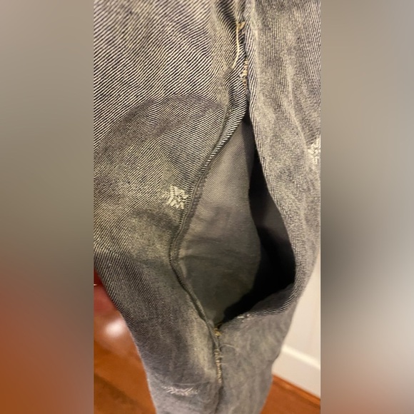 Eileen Fisher Shift Dress XL Denim Blue White Embroidery Short Sleeve USA - Picture 3 of 6